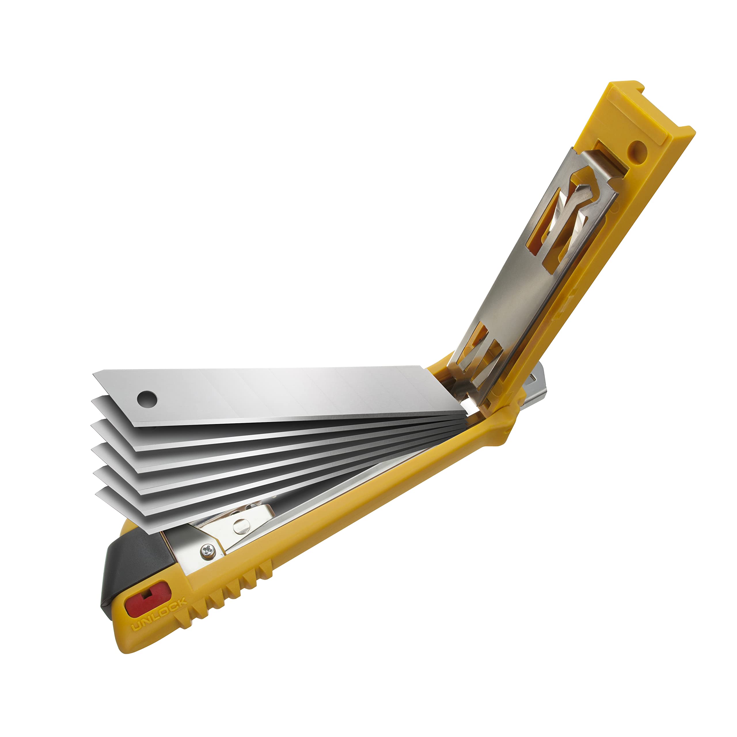 OLFA 18mm Heavy-Duty Multi Blade Utility Knife (PL-1) - Multi-Purpose Precision Knife w/Multi-Blade Chamber for Extended Use, Snap-Off Blades, Replacement Blades: Any OLFA 18mm Blade - Image 3