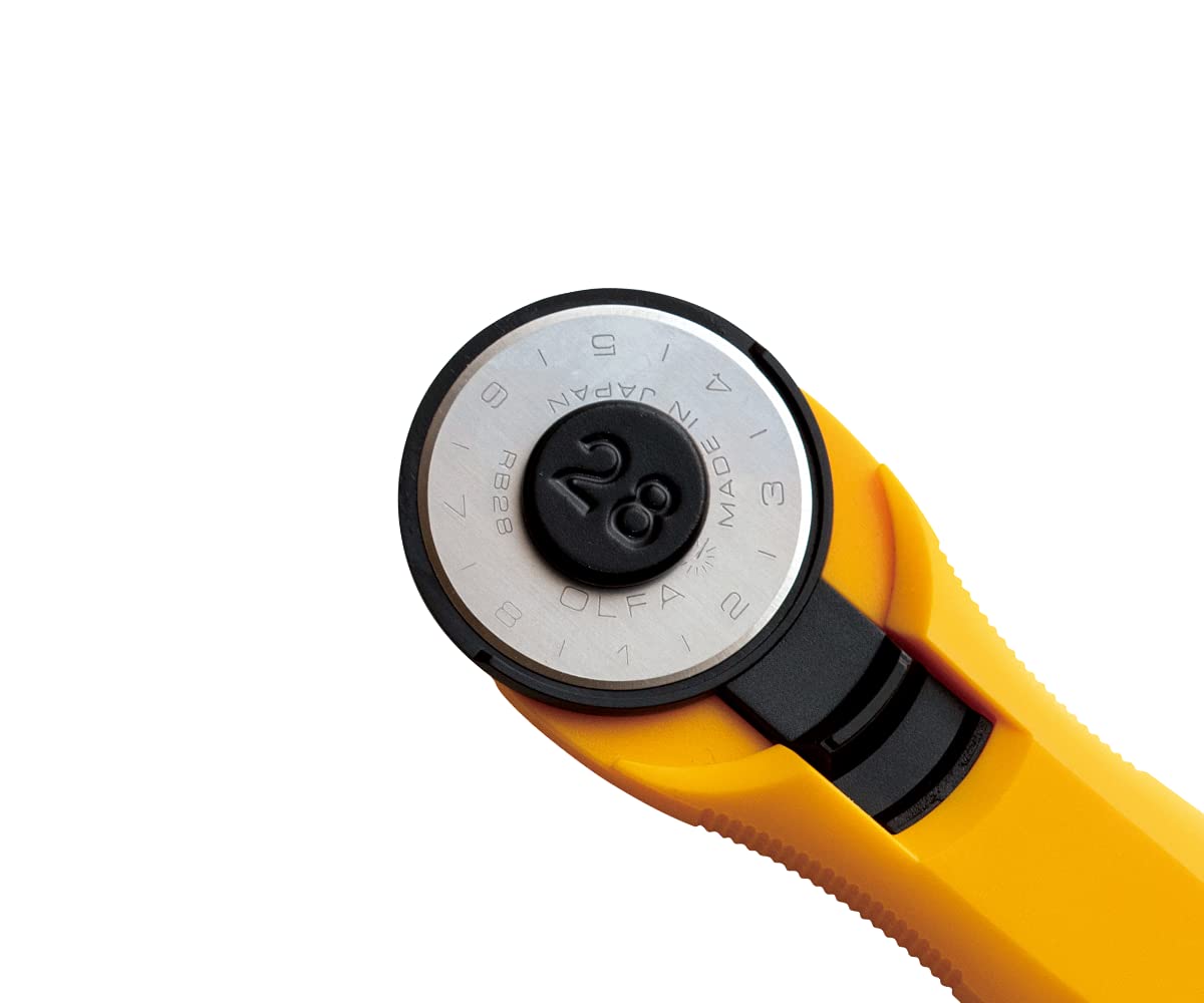 OLFA 28mm Rotary Cutter Replacement Blades, 10 Blades (RB28-10) - Tungsten Steel Blade for Quilting, Sewing, and Crafts Fits Most 28mm Rotary Cutters - Image 4