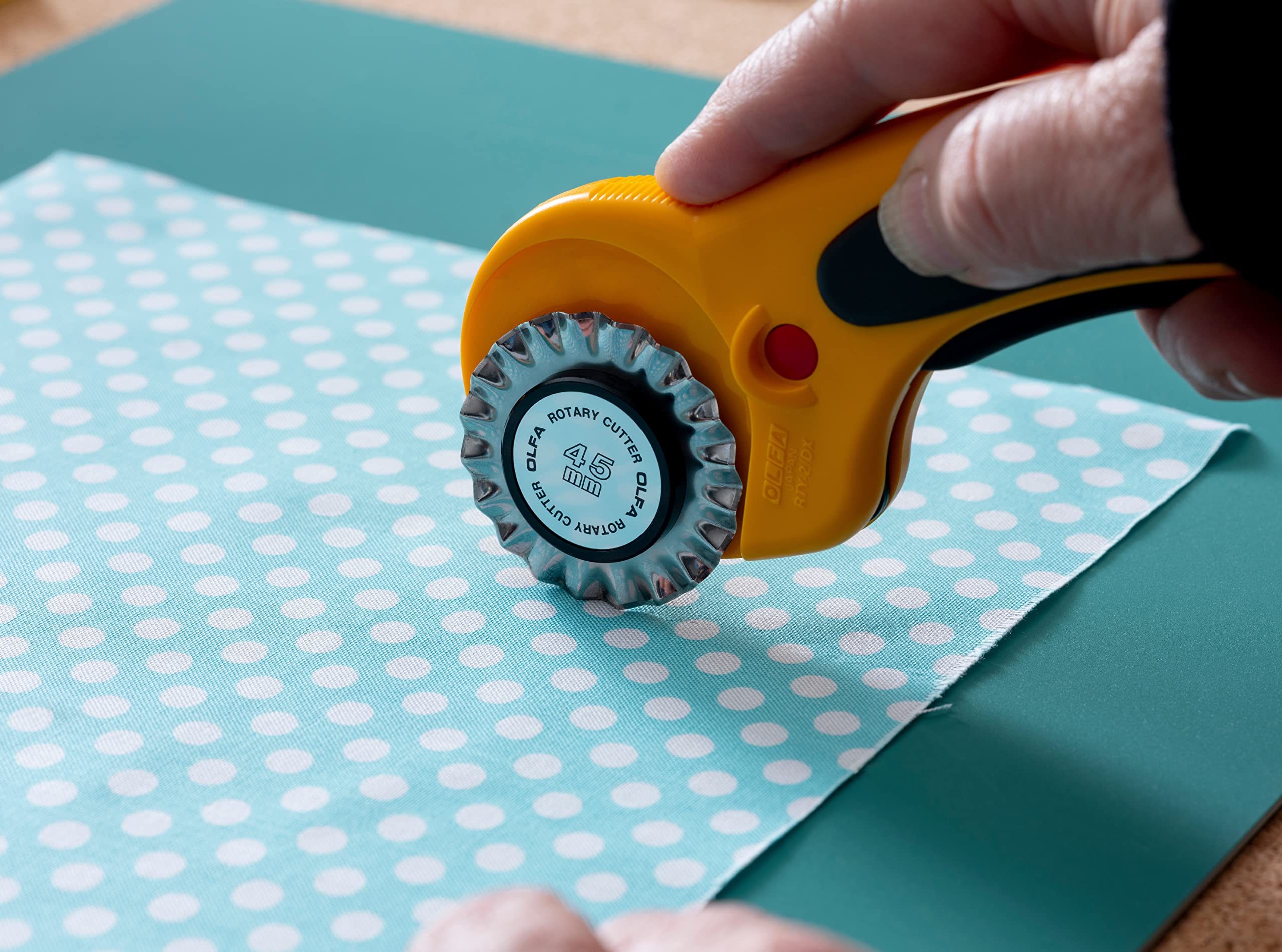 OLFA 45mm Rotary Cutter Pinking Blade, 1 Blade (PIB45-1) - Stainless Steel Circular Decorative Edge Blade for Crafts, Sewing, Quilting, Scrapbooking, Fits Most 45mm Rotary Cutters - Image 4