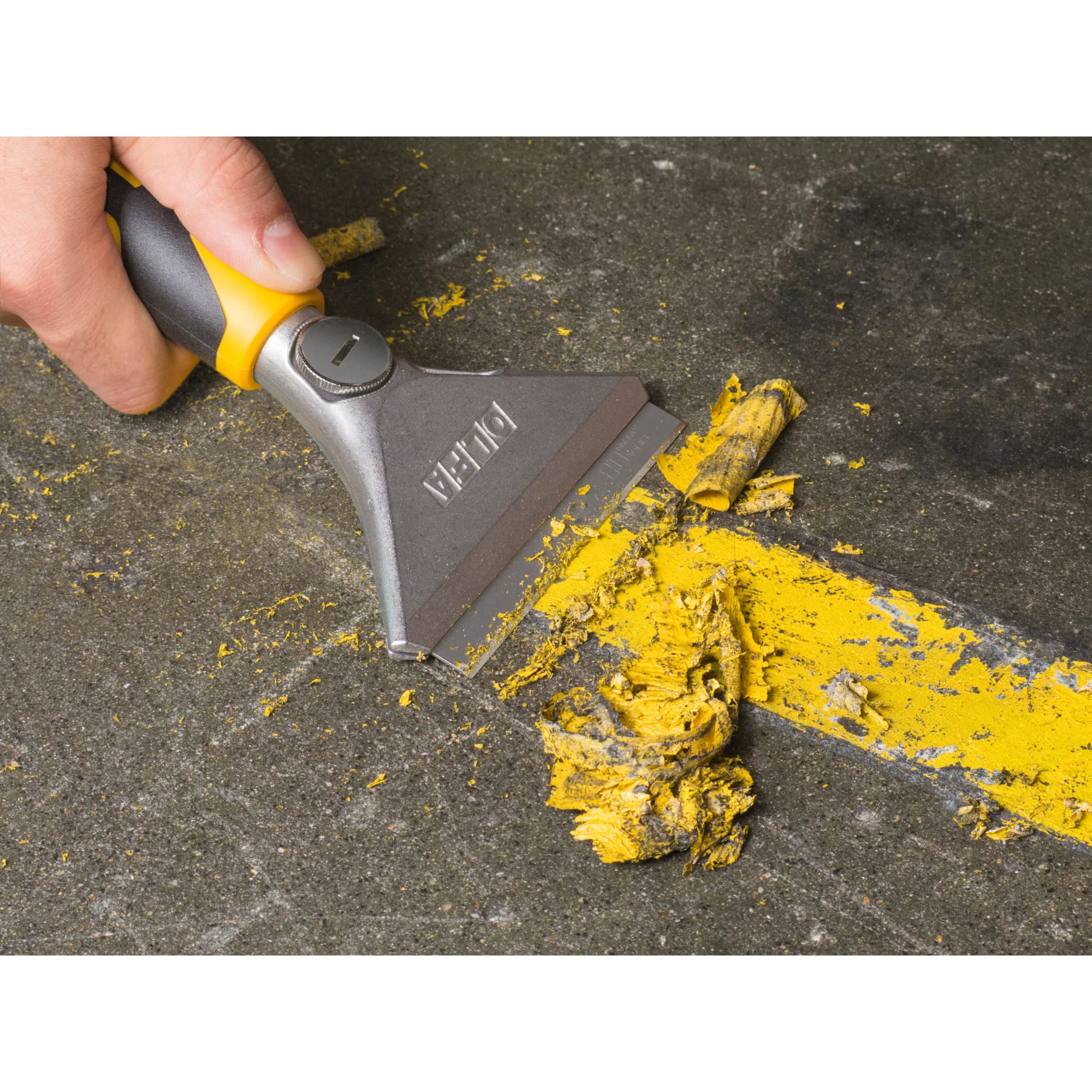 OLFA 8" Extra Heavy Duty Razor Scraper (XSR-200) - 8 Inch Steel Razor Blade Scraper Tool with Strike Tip & Non Slip Handle for Floors, Paint, Glass, Replacement Blades: OLFA BS & BSF Blades - Image 7