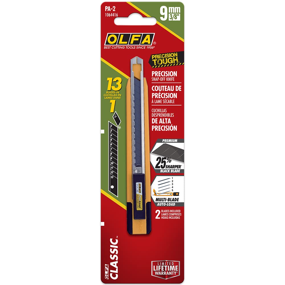 OLFA 9mm Precision Utility Knife (PA-2) - Multi-Purpose Retractable Precision Knife w/Snap-Off Blades & Auto Blade Loader, Replacement Blades: Any OLFA 9mm Blade - Image 6