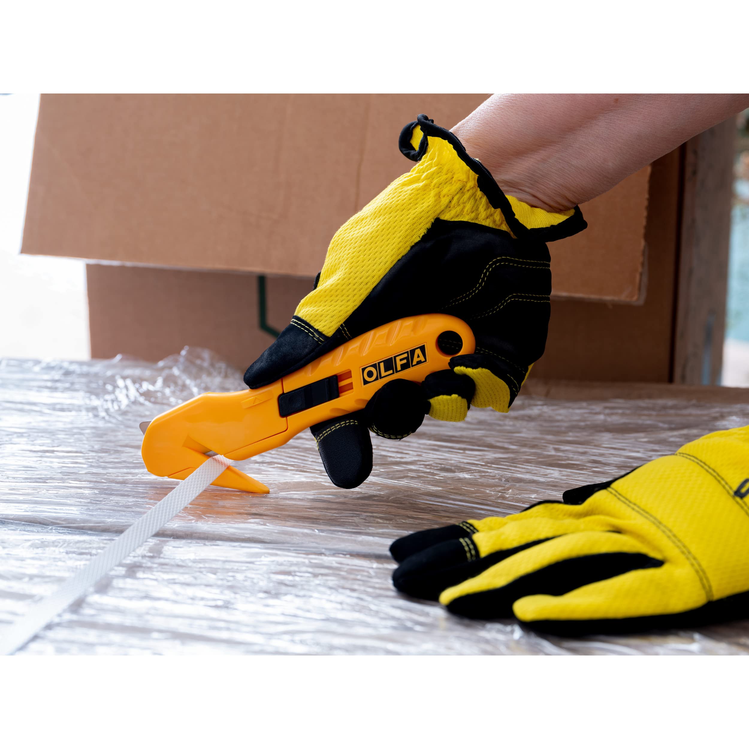 OLFA Concealed Blade Safety Utility Knife (SK-10) - Multi-Purpose Safety Cutter w/ Concealed Blade, Tape Splitter, & Non Slip Ergonomic Handle, Replacement Blades: OLFA SKB-10 Safety Blades - Image 6