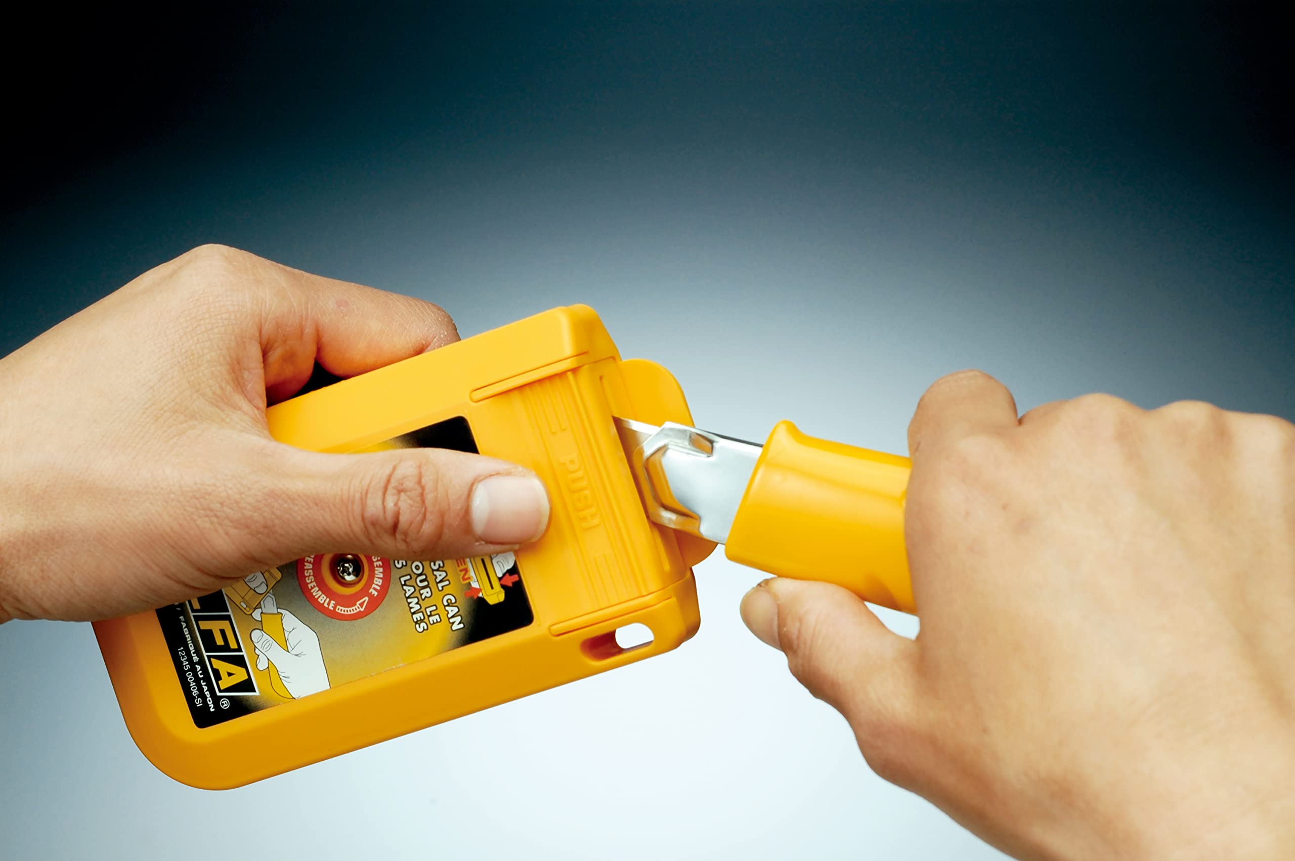 OLFA Mountable Blade Disposal Can (DC-4) - Blade Bank Container w/Mounting Hole Quickly & Safely Disposes & Stores Snap-Off Utility Knife Blades, Perfect for Construction, Warehouses, Work Sites - Image 3