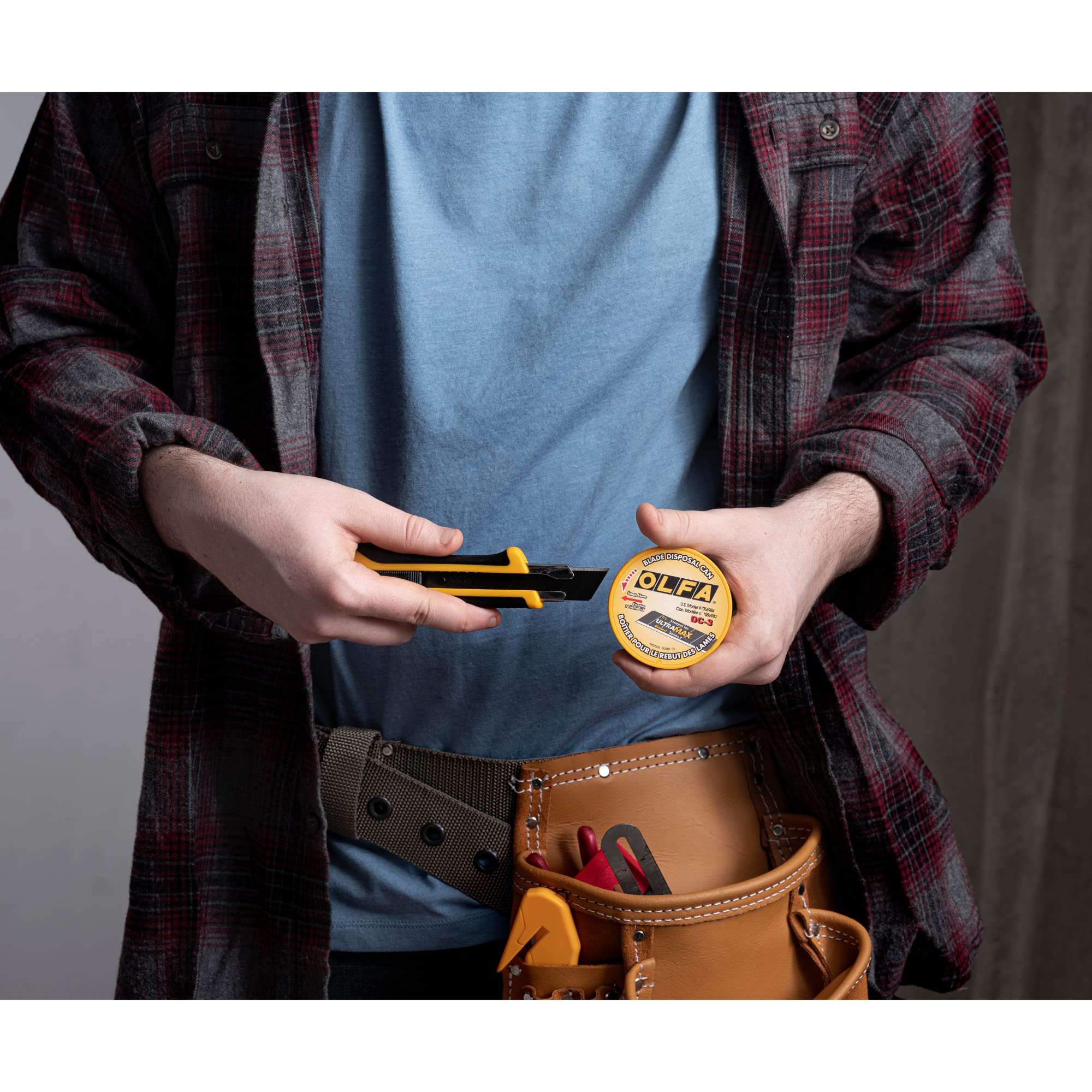 OLFA Pocket-Size Blade Disposal Can (DC-3) - Blade Bank Small Container for Quickly & Safely Disposing & Storing of Snap-Off Utility Knife Blades, Perfect for Construction, Warehouses, Work Sites - Image 3