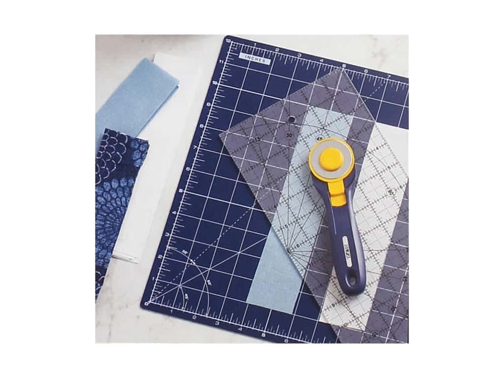 OLFA Rotary Essentials Quilting and Sewing Kit (RTY-2C-STQR) - Self Healing 12x18 Inch Square Cutting Mat, 6x12 Inch Frosted Ruler and 45mm Rotary Cutter (RTY-2C/NBL) (Navy) - Image 3