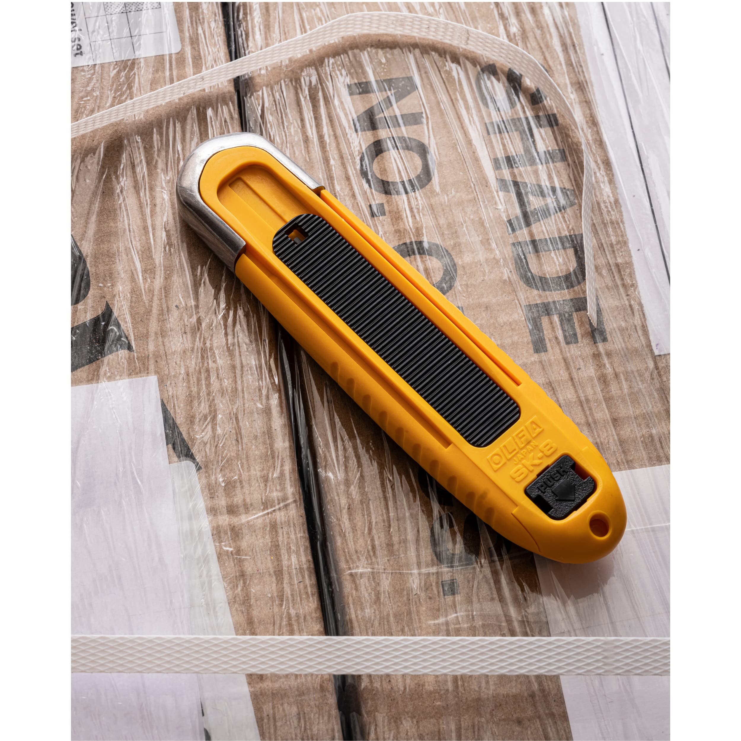 OLFA Self Retracting Safety Utility Knife (SK-8) - Multi-Purpose Fully-Auto Box Cutter w/Self Retractable Blade & Non Slip Ergonomic Handle, Replacement Blades: OLFA SKB-8 Safety Blades - Image 6
