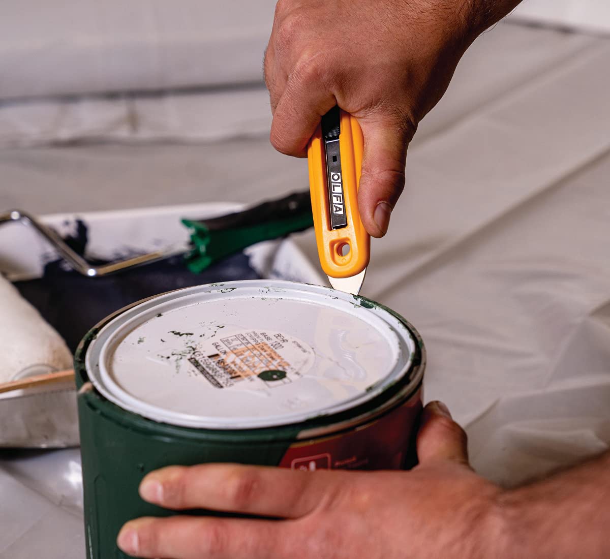 OLFA Self-Retracting Safety Utility Knife (SK-9) - Multi-Purpose Semi-Auto Box Cutter w/Self Retractable Blade & Tape Splitter Pick, Replacement Blades: OLFA SKB-2, SKB-2S, RSKB, & HOB Safety Blades - Image 7